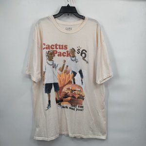 GOAT CREW Vintage Men's Cactus Packs Logo Shirt Cream XXL